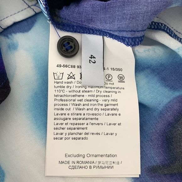 Trussardi Jeans Blue Abstract Oversized Shirt Size 42 EUR M USA - Picture 5 of 7